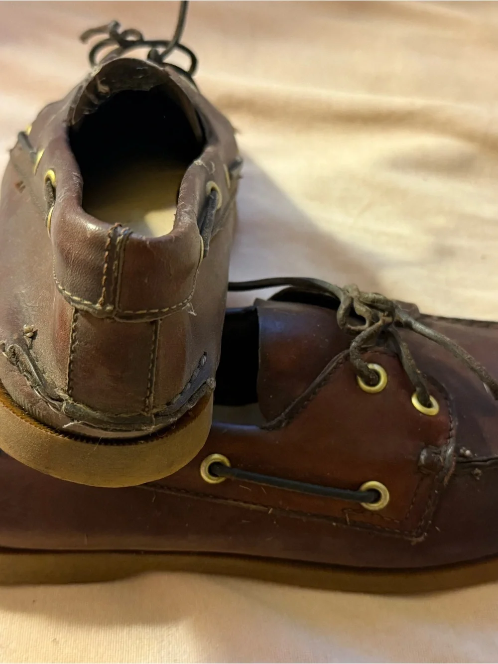 Kenneth Cole Brown Leather Lace-Up Boat Shoes